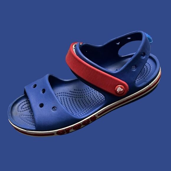 Little Kids Unisex Crocs Royal Blue BayBand Crocband Ii Sandals Size J 2 - Picture 8 of 9